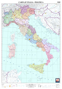 Italia Politica Mappa Murale