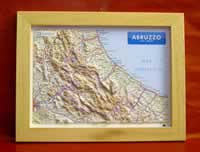 Abruzzo carta rilievo con cartografia fisica politica con