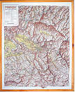 Arezzo carta rilievo della provincia con cornice legno