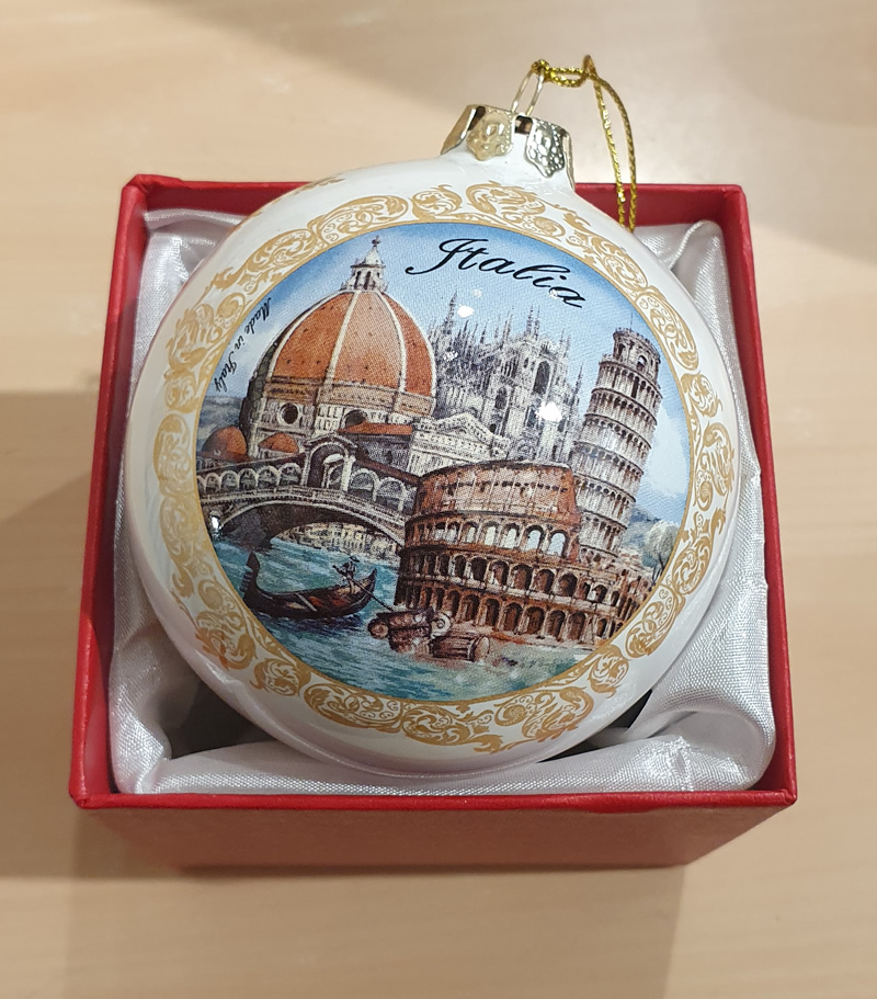 immagine di palla di natale palla di natale Palla di Natale in vetro - Italia - diametro 8 cm - con scatola regalo - made in Italy