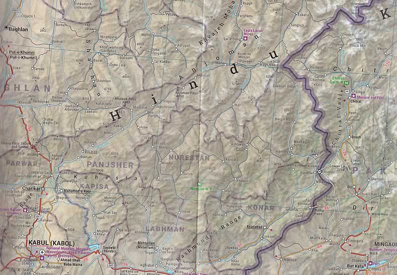 immagine di mappa stradale mappa stradale Afghanistan - Kabul, Qandahar/Kandahar, Baghlan, Mazar-i Sharif, Meymaneh, Herat, Farah, Lashkar Gah, Gardez - mappa stradale - EDIZIONE Novembre 2024