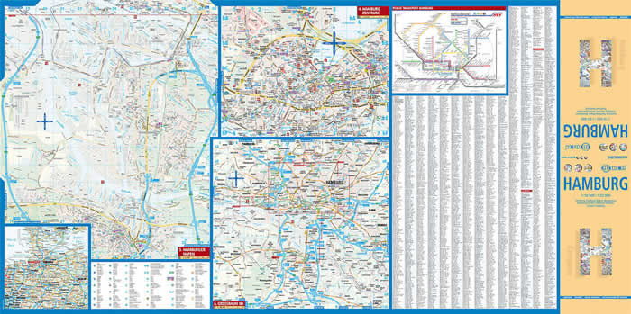 immagine di mappa di città mappa di città Amburgo / Hamburg - mappa della città plastificata, impermeabile, scrivibile e anti-strappo - dettagliata e facile da leggere, con trasporti pubblici, attrazioni e luoghi di interesse - edizione 2018