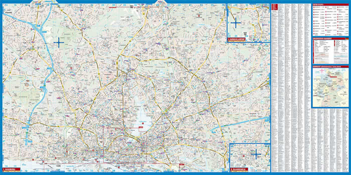 immagine di mappa di città mappa di città Amburgo / Hamburg - mappa della città plastificata, impermeabile, scrivibile e anti-strappo - dettagliata e facile da leggere, con trasporti pubblici, attrazioni e luoghi di interesse - edizione 2018