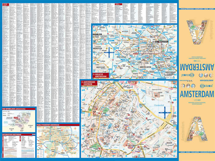 immagine di mappa di città mappa di città Amsterdam - mappa della città plastificata, impermeabile, scrivibile e anti-strappo - dettagliata e facile da leggere, con trasporti pubblici, attrazioni e luoghi di interesse - nuova edizione