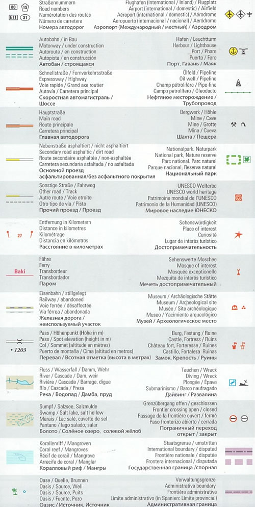 immagine di mappa stradale mappa stradale Asia Centrale - con Uzbekistan, Turkmenistan, Kyrgyzstan, Tajikistan - mappa impermeabile e antistrappo