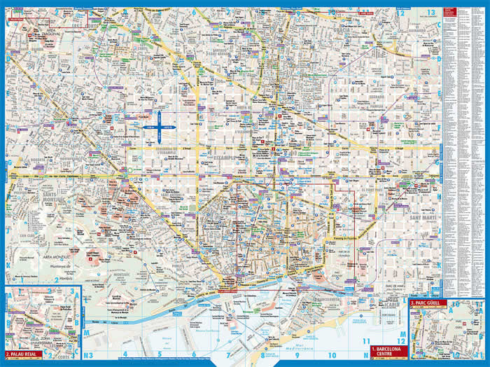 immagine di mappa di città mappa di città Barcellona / Barcelona - mappa della città plastificata, impermeabile, scrivibile e anti-strappo - dettagliata e facile da leggere, con trasporti pubblici, attrazioni e luoghi di interesse - nuova edizione