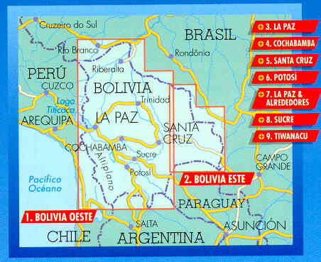 immagine di mappa stradale mappa stradale Bolivia / Bolivien