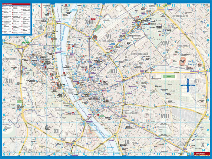 immagine di mappa di città mappa di città Budapest - mappa della città plastificata, impermeabile, scrivibile e anti-strappo - dettagliata e facile da leggere, con trasporti pubblici, attrazioni e luoghi di interesse - edizione 2018