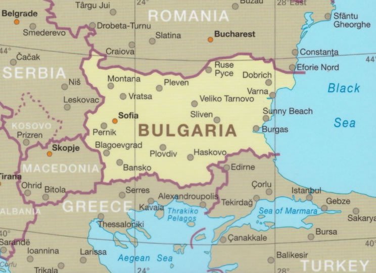 immagine di mappa stradale mappa stradale Bulgaria - con Sofia, Sliven, Dobric - mappa stradale, impermeabile e antistrappo - nuova edizione