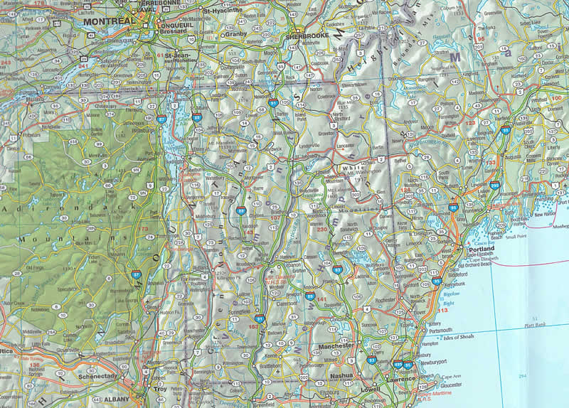 immagine di mappa stradale mappa stradale Canada Est - con Montreal, Quebec, Toronto, Ontario, Manitoba - cartografia con una ricca simbologia stradale facile da consultare - con parchi, riserve naturali, luoghi panoramici, distanze stradali - EDIZIONE 2024