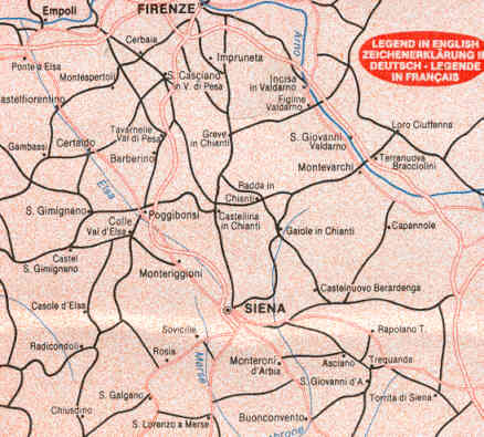 immagine di mappa topografica mappa topografica Chianti, Colline senesi