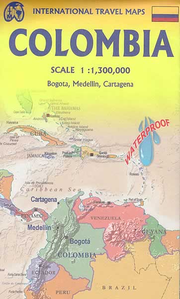 immagine di mappa stradale mappa stradale Colombia - mappa stradale - con mappe delle città di Bogotà, Medellin, Cartagena - mappa impermeabile e antistrappo - nuova edizione