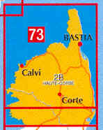 immagine di mappa stradale mappa stradale n.73 - Corsica del Nord con Bastia e Corte