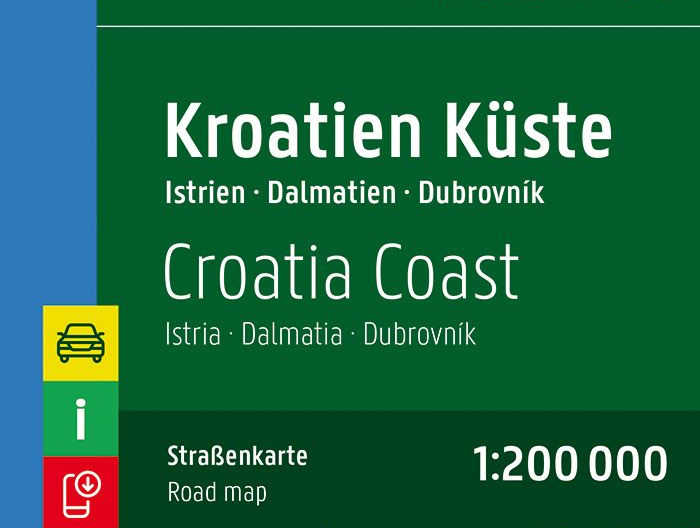 immagine di mappa stradale mappa stradale Costa della Croazia - con Istria, Dalmazia, Dubrovnik - EDIZIONE Luglio 2023