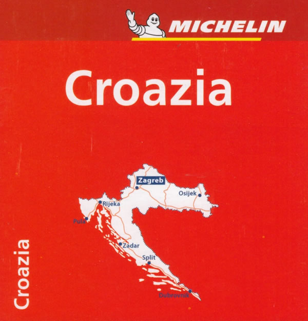 immagine di mappa stradale mappa stradale Croazia - con Zagabria, Rijeka, Pula, Zadar, Split, Dubrovnik, Osijek - mappa stradale Michelin n.757 con strade, percorsi panoramici e spiagge - EDIZIONE 2024