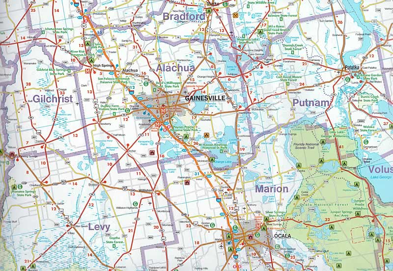 immagine di mappa stradale mappa stradale Florida - con Miami, Tampa, Key West, Orlando, Pensacola - EDIZIONE 2024