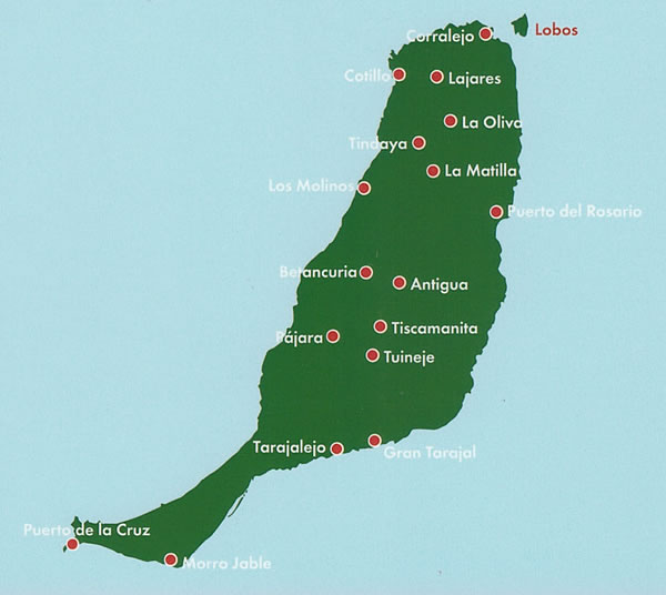 immagine di mappa stradale mappa stradale Fuerteventura (Isole Canarie) - mappa stradale - con sentieri, spiagge, percorsi panoramici - EDIZIONE Dicembre 2023