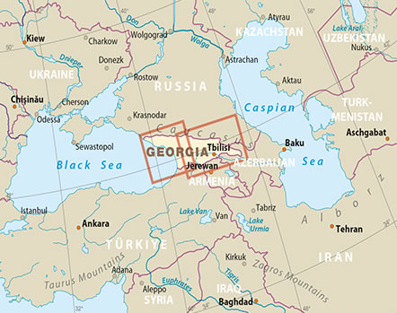 immagine di mappa stradale mappa stradale Georgia - mappa stradale, impermeabile e antistrappo - EDIZIONE 2024