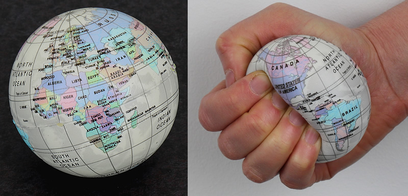 immagine di mappa mappa Globo Antistress / Anti-stress Ball - stile vintage - il regalo ideale per appassionati di viaggi e per imparare la geografia in modo divertente - edizione 2023