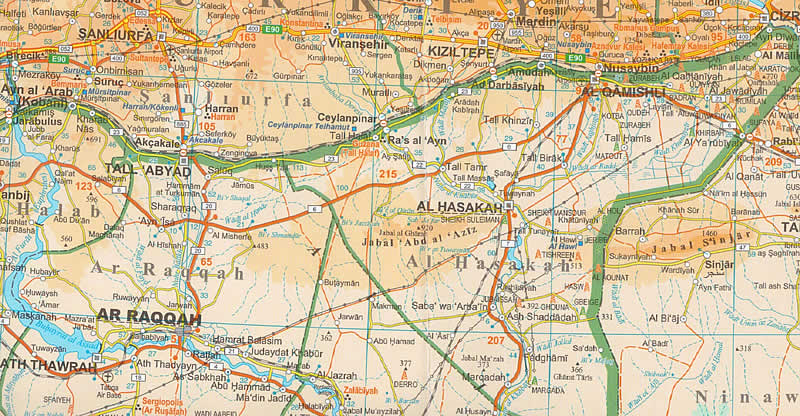 immagine di mappa stradale mappa stradale Iraq - con Baghdad, Ba'quba, Bassora, Falluja, Karbala, Kirkuk, Mossul, Najaf, Nasiriya, Samarra - EDIZIONE 2024