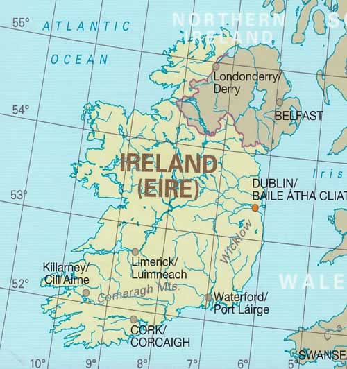 immagine di mappa stradale mappa stradale Irlanda - con Dublino, Derry, Belfast, Limerick, Cork, Galway - mappa stradale, impermeabile e anti-strappo - EDIZIONE Agosto 2023