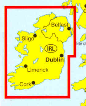 immagine di mappa stradale mappa stradale Irlanda: Eire, Irlanda del Nord