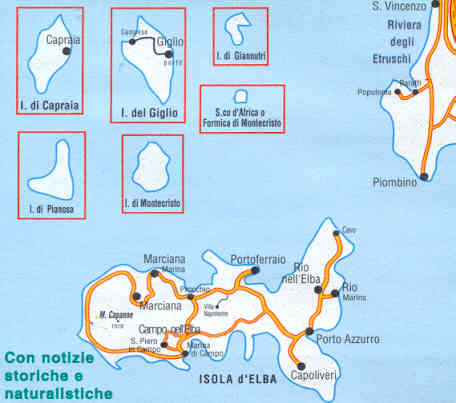 immagine di mappa topografica mappa topografica n.502 - Isola d' Elba e Isole dell'Arcipelago con Capraia, Giglio, Giannutri, Formica, Pianosa, Montecristo