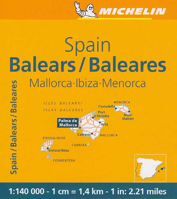 immagine di mappa stradale mappa stradale Isole Baleari / Balears / Baleares (Spagna) - con Maiorca / Mallorca, Palma, Ibiza / Eivissa, Formentera, Menorca, Cabrera - mappa stradale Michelin n.579 - con spiagge, sentieri, percorsi panoramici, parchi e riserve naturali - EDIZIONE 2024