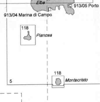 immagine di carta nautica carta nautica 118 - Isole di Giannutri, Montecristo e Pianosa