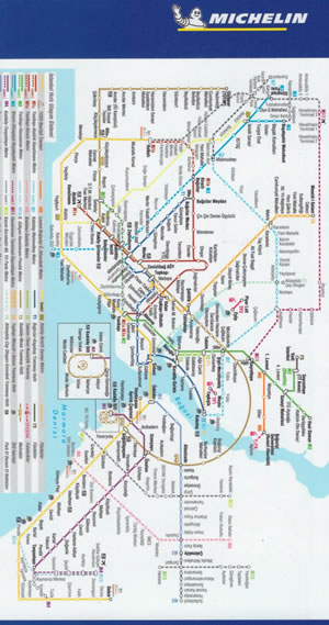 immagine di mappa di città mappa di città Istanbul - mappa della città Michelin - plastificata, impermeabile, scrivibile e anti-strappo - dettagliata e facile da leggere, con trasporti pubblici, attrazioni e luoghi di interesse - EDIZIONE 2024