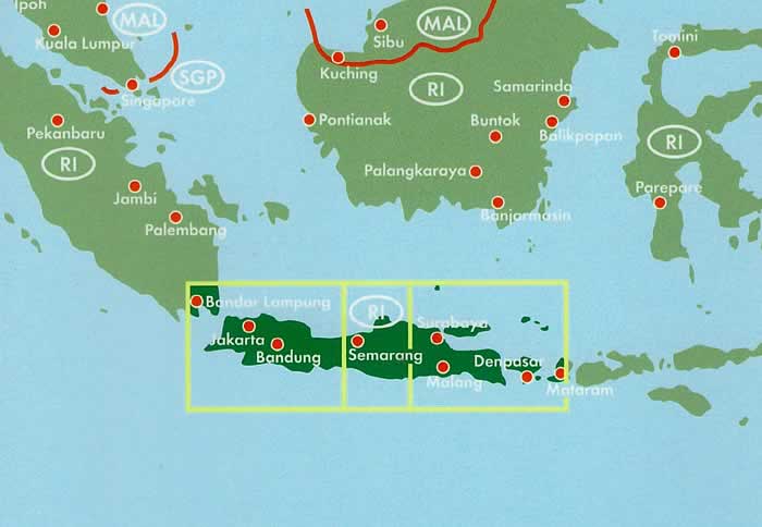 immagine di mappa stradale mappa stradale Java, Giacarta/Jakarta - mappa con spiagge, luoghi panoramici, parchi e riserve naturali - EDIZIONE Dicembre 2024