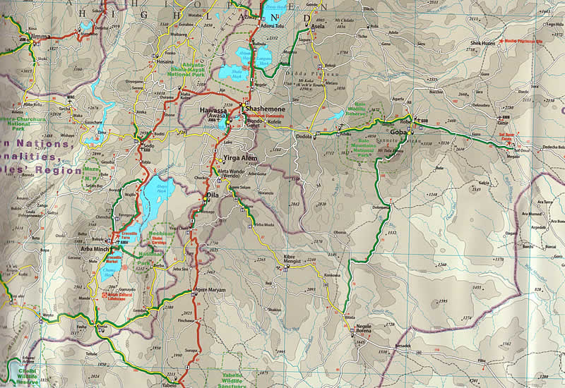 immagine di mappa stradale mappa stradale Kenya / Kenia - con Nyeri, Mombasa, Embu, Nairobi, Garissa, Kisumu, Nakuru, Kakamega - mappa stradale impermeabile e antistrappo - con parchi e riserve naturali, spiagge e luoghi panoramici - nuova edizione