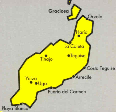 immagine di mappa stradale mappa stradale Lanzarote - Isole Canarie