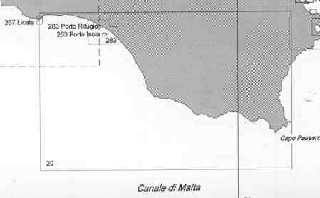 immagine di carta nautica carta nautica 20 - Da Licata a Marina di Avola