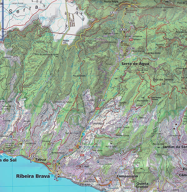 immagine di mappa topografica mappa topografica Madeira - con Funchal, Santa Cruz, Ribeira Brava, Calheta, Porto Moniz, Santana, Machico, Porto Santo, Ilhas Desertas - mappa escursionistica Kompass n.234 - con spiagge, percorsi per il trekking, luoghi panoramici e parchi naturali - compatibile con GPS - EDIZIONE 2024