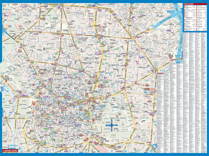 immagine di mappa di città mappa di città Madrid - mappa della città plastificata, impermeabile, scrivibile e anti-strappo - dettagliata e facile da leggere, con trasporti pubblici, attrazioni e luoghi di interesse - nuova edizione