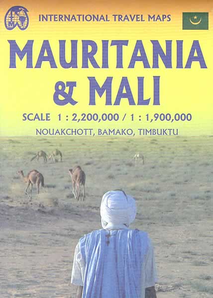 immagine di mappa stradale mappa stradale Mauritania, Mali - mappa stradale - con cartografia dettagliata, informazioni turistiche, con mappe delle città di Nouakchott, Bamako, Timbuktu/Tombouctou - nuova edizione