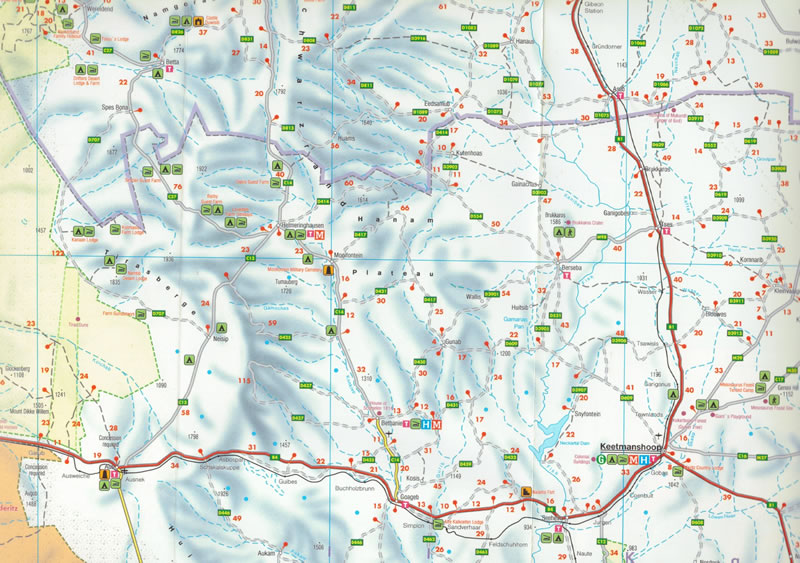 immagine di mappa stradale mappa stradale Namibia - mappa stradale con parchi naturali, rete stradale, mappa del centro di Windhoek e indice delle località - con le regioni di Windhoek, Lüderitz, Swakopmund, Walvis Bay, Mariental, Keetmanshoop, Karasburg, Otjiwarongo, Ondangwa, Tsumeb, Katima Mulilo, Rundu, Rehoboth, Livingstone - EDIZIONE Novembre 2024