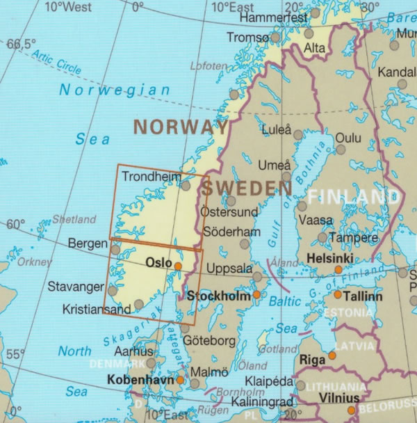 immagine di mappa stradale mappa stradale Norvegia del Sud - mappa stradale, impermeabile e antistrappo - Edizione Dicembre 2023