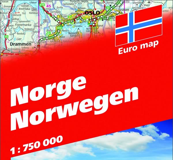 immagine di mappa stradale mappa stradale Norvegia - mappa stradale - con Oslo, Stavanger, Molde, Bodø, Oslo, Drammen, Sarpsborg, Hamar, Lillehammer, Skien, Kristiansand, Arendal, Bergen, Leikanger, Trondheim, Tromsø, Vadsø - con aree naturali e luoghi panoramici - EDIZIONE 2024