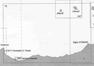 immagine di carta nautica carta nautica 15 - Da C.o d' Orlando a C.o Zafferano e Isole di Alicudi e Filicudi