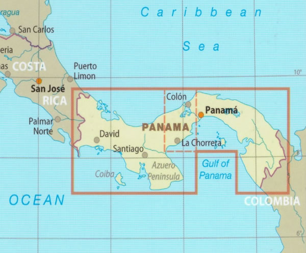 immagine di mappa stradale mappa stradale Panama - con spiagge, percorsi panoramici, parchi e riserve naturali - mappa escursionistica e stradale, impermeabile e antistrappo - EDIZIONE 2024