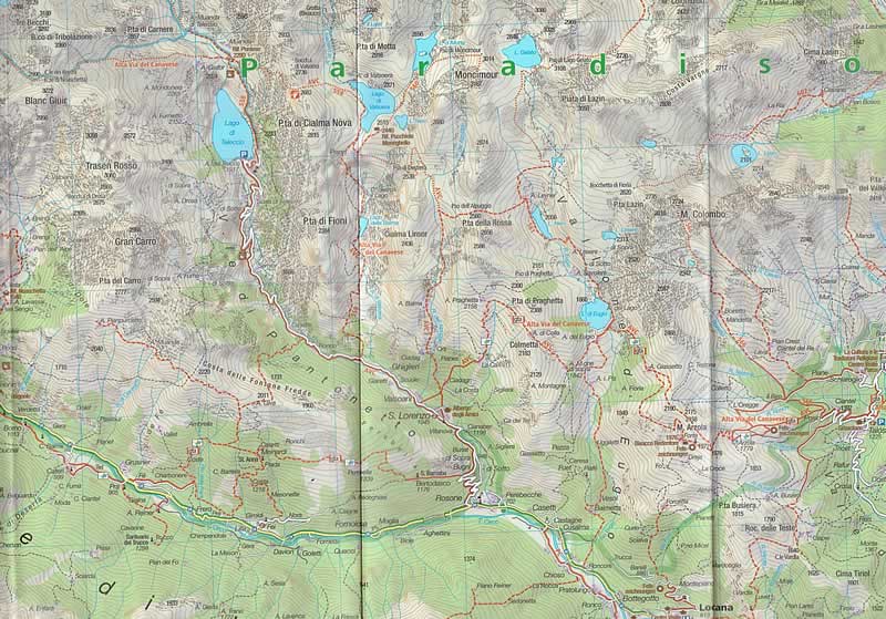 immagine di mappa topografica mappa topografica Parco Nazionale del Gran Paradiso, Valle d' Aosta, Valle dell'Orco, Val di Rhêmes, Valgrisenche, Valsavarenche, Val d'Isère, Ceresole Reale, Ronco Canavese, Locana, Valprato Soana, Punta Tersiva - mappa escursionistica Kompass n.86 - plastificata, compatibile con GPS - EDIZIONE 2024