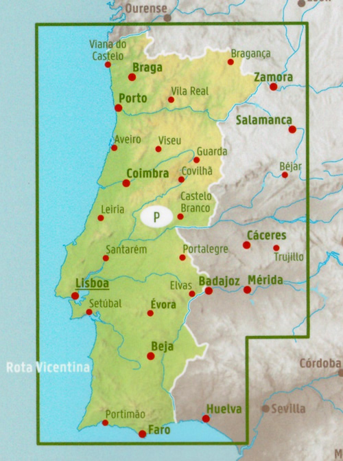 immagine di mappa stradale mappa stradale Portogallo - con Lisbona, Vila Nova de Gaia, Porto, Amadora, Braga, Funchal, Coimbra, Setúbal, Almada, Agualva-Cacém, Queluz, Rio Tinto, Barreiro, Aveiro, Viseu, Odivelas, Leiria, Matosinhos, Guimarães, Faro - carta stradale del Portogallo - edizione 2024