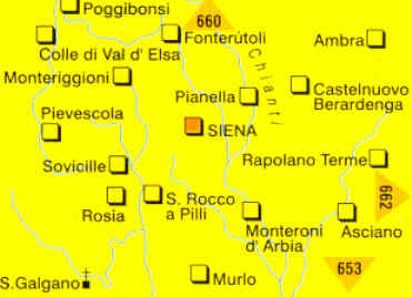 immagine di mappa topografica mappa topografica 661 - Siena, Chianti, Colline Senesi