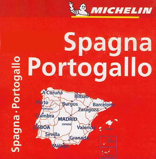 immagine di mappa stradale mappa stradale Spagna, Portogallo - con Isole Baleari e Isole Canarie - con Madrid, Barcellona, Valencia, Siviglia, Malaga, Granada, Bilbao, Burgos, Lisbona, Porto - mappa stradale Michelin n.734 - con indice delle località, distanze e tempi di percorrenza - EDIZIONE 2024