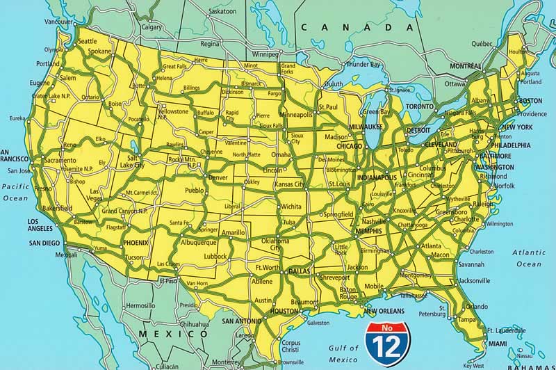 immagine di mappa stradale mappa stradale USA / Stati Uniti d'America - con cartografia aggiornata, dettagliata e facile da leggere + guida stradale - EDIZIONE 2024