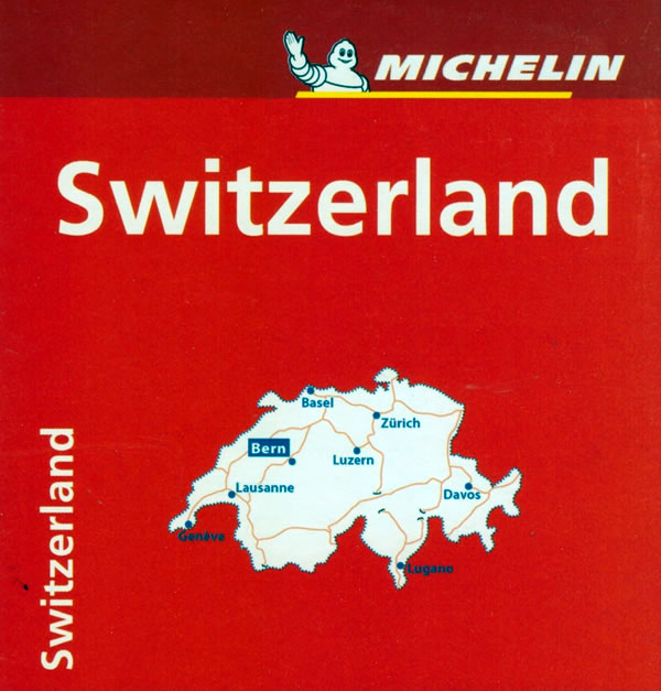 immagine di mappa stradale mappa stradale Svizzera - con Berna, Zurigo, Ginevra, Losanna - mappa stradale Michelin n.729 - EDIZIONE 2024