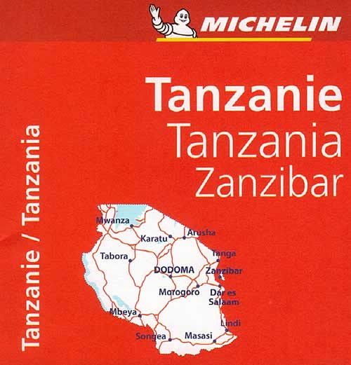 immagine di mappa stradale mappa stradale Tanzania - con Dodoma, Zanzibar, Masasi, Lindi, Tanga, Arusha, Karatu, Tabora, Mwanza - mappa stradale Michelin n.810 - con spiagge, percorsi panoramici, parchi e riserve naturali - EDIZIONE 2024