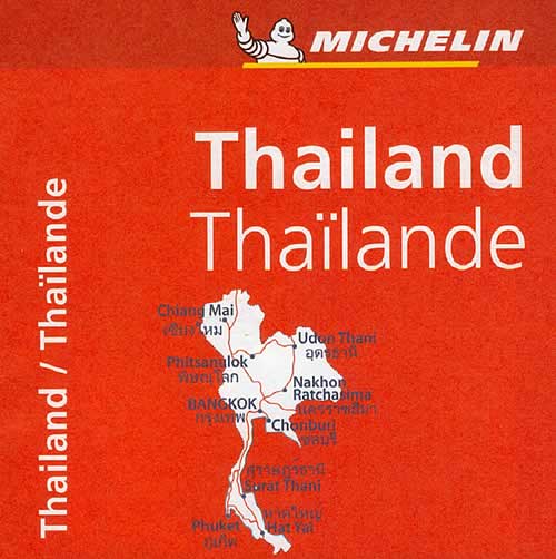 immagine di mappa stradale mappa stradale Thailandia / Thailand - con Bangkok, Phuket, Hat Yai, Surat Thani, Chonburi, Udon Thani, Chiang Mai - mappa stradale Michelin n.751 - con spiagge, templi, percorsi panoramici, parchi e riserve naturali - EDIZIONE 2024